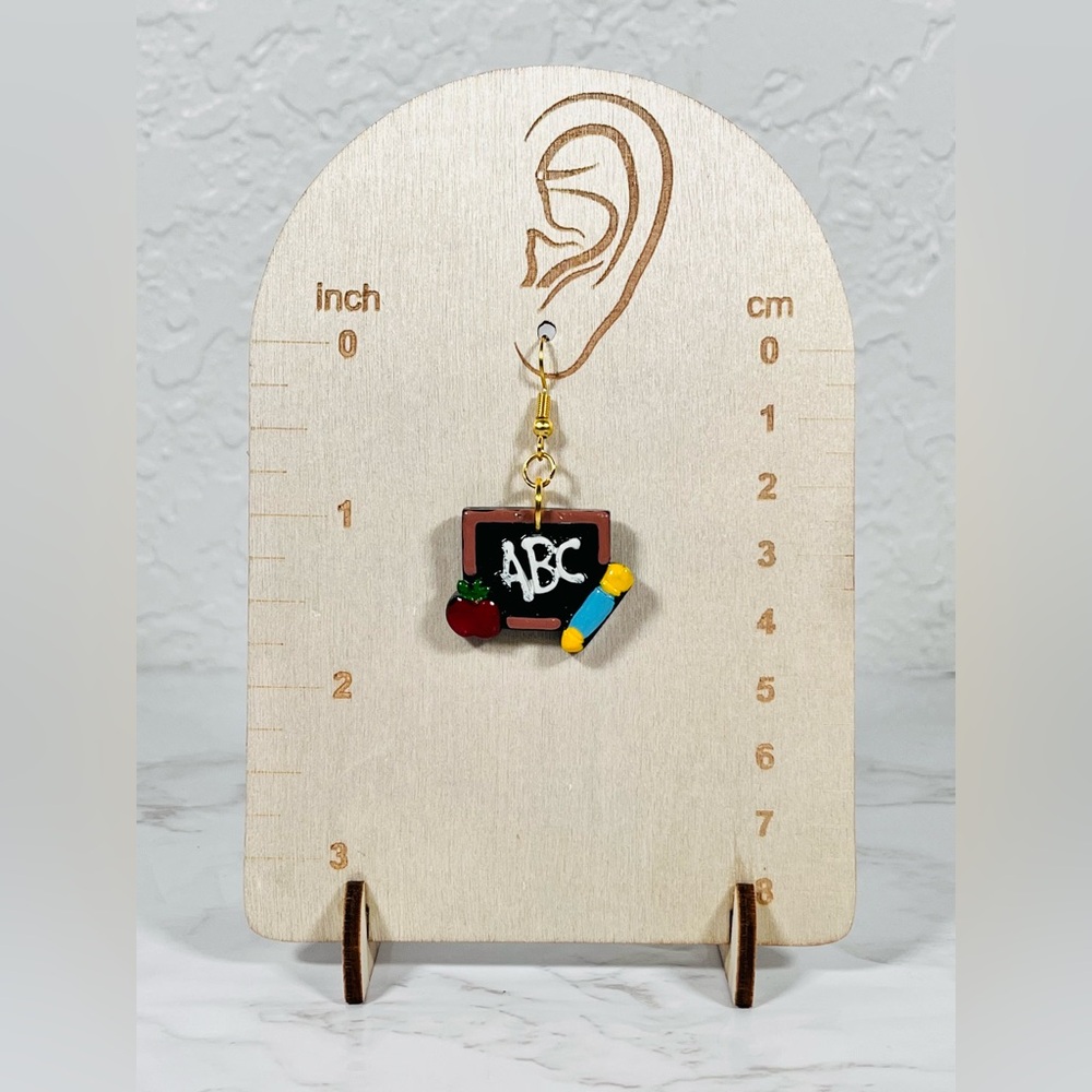 Chalkboard ABC Earrings - Picture 5 of 8